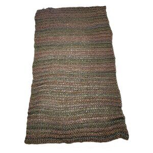 Vintage Handmade Crochet Multi-Colored Afghan Throw Blanket 40" x 72"